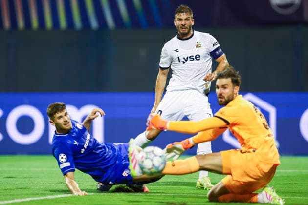 Champions League qualification, playoff: Dinamo Zagreb-Viking Zagreb 20260818. Dinamo Zagreb s Mislav Orsic and Viking s Henrik Heggheim during the Champions League qualifying playoff match between Dinamo Zagreb and Viking at Maksimir Stadium. Photo: Nikola Krstic NTB Zagreb Croatia EDITORIAL USE ONLY. RESTRICTED USE FOR BETTING COMPANIES Ref:_SPO3-d2XKcN5XA.jpg *** Champions League Qualification, playoff Dinamo Zagreb vs. Viking Zagreb 20260818 Dinamo Zagreb s Mislav Orsic and Viking s Henrik Heggheim during the Champions League qualifying playoff match between Dinamo Zagreb and Viking at Maksimir Stadium. Photo by Nikola Krstic, NTB, Zagreb, Croatia. EDITORIAL USE ONLY. RESTRICTED USE BY BETTING COMPANIES  Copyright: xNikolaxKrsticx xNTBx