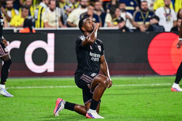 Fenerbahce v Olympique Lyonnais - UEFA Champions League ISTANBUL, TURKIYE - AUGUST 18: Lois Openda of Olympique Lyonnais celebrates after score a goal the UEFA Champions League play-off round first-leg match between Fenerbahce and Olympique Lyonnais at Chobani Stadium on August 18, 2026, in Istanbul, Turkiye. Cem Tekkesinoglu Anadolu Istanbul Turkey. Editorial use only. Please get in touch for any other usage.  Copyright: x2026xAnadoluxCemxTekkesinoglux