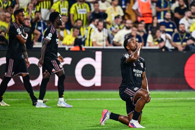 Fenerbahce v Olympique Lyonnais - UEFA Champions League ISTANBUL, TURKIYE - AUGUST 18: Lois Openda of Olympique Lyonnais celebrates after score a goal the UEFA Champions League play-off round first-leg match between Fenerbahce and Olympique Lyonnais at Chobani Stadium on August 18, 2026, in Istanbul, Turkiye. Cem Tekkesinoglu Anadolu Istanbul Turkey. Editorial use only. Please get in touch for any other usage.  Copyright: x2026xAnadoluxCemxTekkesinoglux