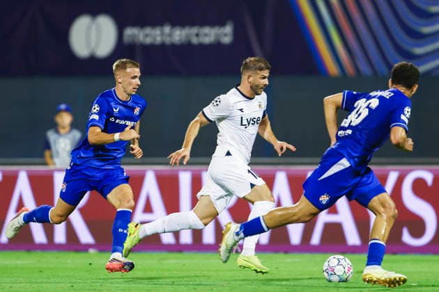 Champions League qualification, playoff: Dinamo Zagreb-Viking Zagreb 20260818. Dinamo Zagreb s Mislav Orsic and Viking s Henrik Heggheim during the Champions League qualifying playoff match between Dinamo Zagreb and Viking at Maksimir Stadium. Photo: Nikola Krstic NTB Zagreb Croatia EDITORIAL USE ONLY. RESTRICTED USE FOR BETTING COMPANIES Ref:_SPOIbOUEt0TyzM.jpg *** Champions League Qualification, playoff Dinamo Zagreb vs. Viking Zagreb 20260818 Dinamo Zagreb s Mislav Orsic and Viking s Henrik Heggheim during the Champions League qualifying playoff match between Dinamo Zagreb and Viking at Maksimir Stadium Photo Nikola Krstic NTB Zagreb Croatia EDITORIAL USE ONLY RESTRICTED USE BY BETTING COMPANIES  Copyright: xNikolaxKrsticx xNTBx