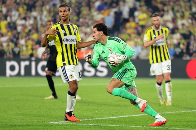 2026-08-18 Fenerbahce v Olympique Lyonnais - UEFA Champions League 2026 27 Play-Offs First Leg ISTANBUL, TURKEY - AUGUST 18: Nathan Ake of Fenerbahce, Ederson of Fenerbahce during the UEFA Champions League 2026 27 Play-Offs First Leg match between Fenerbahce and Olympique Lyonnais at Sukru Saracoglu Stadium on August 18, 2026 in Istanbul, Turkey. (Photo by BSR Agency) Istanbul Turkey Content not available for redistribution in The Netherlands directly or indirectly through any third parties. Copyright: xBSRxAgencyx