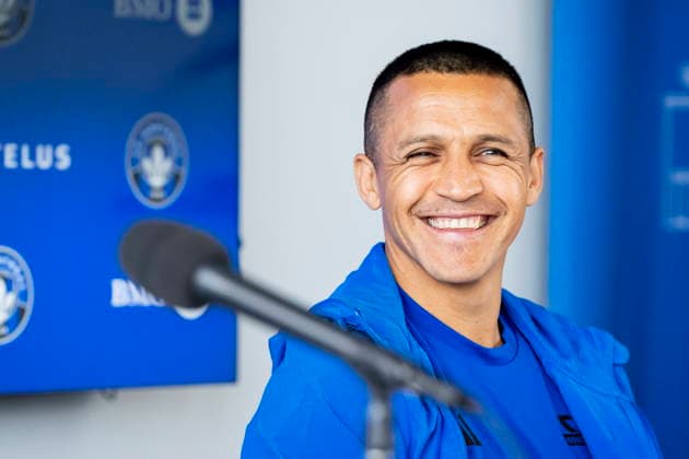 August 18, 2026, Montreal, Pq, Canada: CF MontrealöÄÃ s Alexis Sanchez (10) smiles as he takes part in a news conference in Montreal on Tuesday, August 18, 2026. Canada News - August 18, 2026  - ZUMAc35_ 20260818_zaf_c35_005 Copyright: xChristopherxKatsarovx