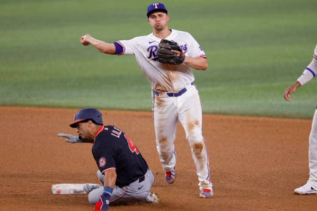 August 18, 2026, Arlington, Texas, USA: Texas Rangers shortstop COREY SEAGER (5) in a baseball game, Tuesday, Aug. 18, 2026, in Arlington, Texas. Arlington USA - ZUMAa325 20260818_zsa_a325_002 Copyright: xDavidxBalleringxIix