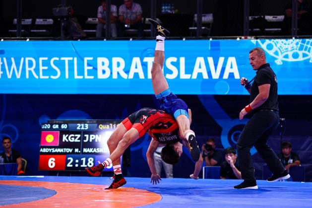 U20 World Championships 60kg GR - Marlen Rakhimovich Abdysamatov (KGZ) df. Takuma Nakashima (JPN) *** U20 World Championships, 60 kg Greco-Roman: Marlen Rakhimovich Abdysamatov (Kyrgyzstan) def. Takuma Nakashima (Japan) Copyright: xJakexKirkmanx