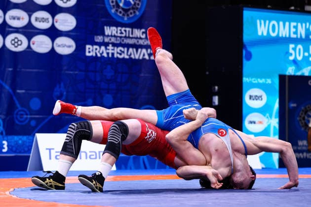 U20 World Championships 82kg GR - Kiryl Valeuski (BLR) df. Ismail Bereket (TUR) *** U20 World Championships, 82 kg, Greco-Roman: Kiryl Valeuski (BLR) defeated Ismail Bereket (TUR) Copyright: xJakexKirkmanx