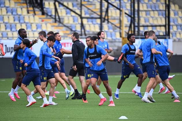 Sint-Truidense VV v Omonia Nicosia AC - UEFA Europa League Media Activities 19 08 2026 SINT-TRUIDEN, BELGIUM - AUGUST 19 : Hata Taiga defender of Sint-Truidense VV pictured during a training session ahead of the UEFA Europa League 2026 27 play-off round first leg between Sint-Truidense VV and Omonia Nicosia AC on August 19, 2026 in Sint-Truiden, Belgium, 19 08 2026 Sint-Truiden Belgium  Copyright: xVincentxKalutx