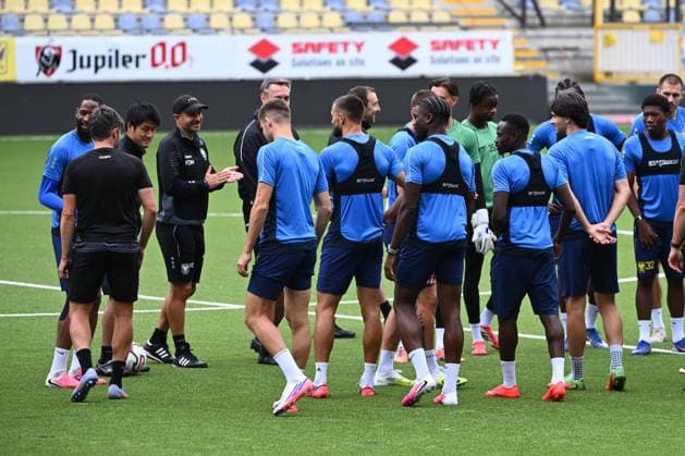 Sint-Truidense VV v Omonia Nicosia AC - UEFA Europa League Media Activities 19 08 2026 SINT-TRUIDEN, BELGIUM - AUGUST 19 : De Meyer Frederic head coach of Sint-Truidense VV pictured during a training session ahead of the UEFA Europa League 2026 27 play-off round first leg between Sint-Truidense VV and Omonia Nicosia AC on August 19, 2026 in Sint-Truiden, Belgium, 19 08 2026 Sint-Truiden Belgium  Copyright: xVincentxKalutx