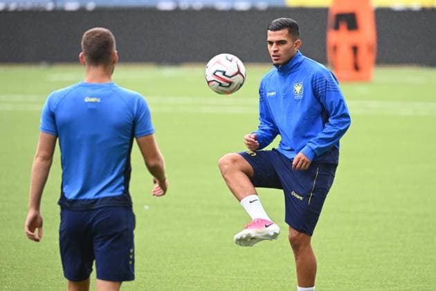 Sint-Truidense VV v Omonia Nicosia AC - UEFA Europa League Media Activities 19 08 2026 SINT-TRUIDEN, BELGIUM - AUGUST 19 : Sebaoui Ilias forward of Sint-Truidense VV pictured during a training session ahead of the UEFA Europa League 2026 27 play-off round first leg between Sint-Truidense VV and Omonia Nicosia AC on August 19, 2026 in Sint-Truiden, Belgium, 19 08 2026 Sint-Truiden Belgium  Copyright: xVincentxKalutx