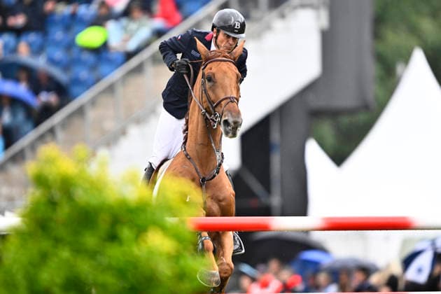 AACHEN, TYSKLAND 20260819 Julien Epaillard, Frankrike, pa hästen Fringan de Vesquerie vid onsdagens hoppning, lag tävling, under ryttar-VM i Aachen. *** Bilden ingar i SPORTPAKET. För övriga BETALBILD ** AACHEN TYSKLAND x10050x *** AACHEN, GERMANY 20260819 Julien Epaillard of France, riding Fringan de Vesquerie during Wednesday’s show jumping team competition at the World Equestrian Games in Aachen *** This image is part of the SPORTS PACKAGE. For other images, see PAID IMAGES ** AACHEN, GERMANY x10050x  Copyright: xPontusxLundahl TTx RYTTAR-VM 2026