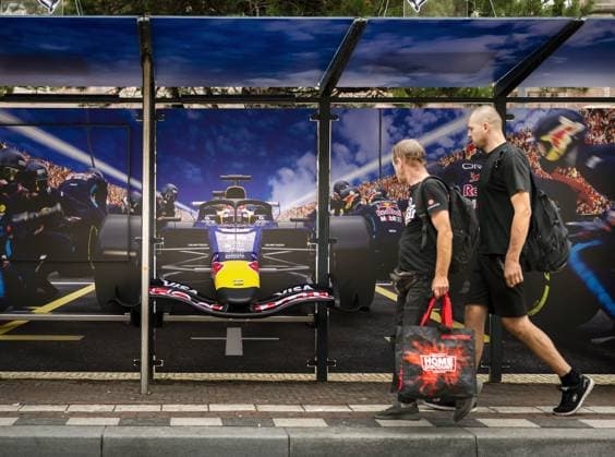 ZANDVOORT - A bus shelter has been decorated in the run-up to the Dutch Grand Prix. The Formula 1 circus is descending on the Dutch seaside town once again. REMKO DE WAAL ANP xVIxANPxSportx xxANPxIVx 565818863 originalFilename: 565818863.jpg