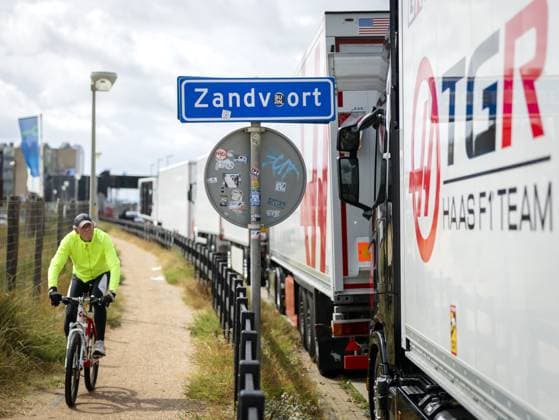 ZANDVOORT - F1 trucks are standing ready in the run-up to the Dutch Grand Prix. The Formula 1 circus is descending on the Dutch seaside town once again. REMKO DE WAAL ANP xVIxANPxSportx xxANPxIVx 565818872 originalFilename: 565818872.jpg