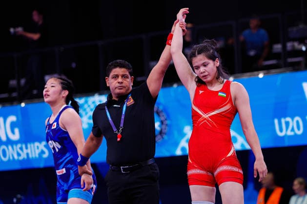 U20 World Championships 65kg WW - Mukhayyo Narzilloeva (UZB) df. Miyu Ogashi (JPN) *** U20 World Championships, 65 kg, Open Weight: Mukhayyo Narzilloeva (UZB) def. Miyu Ogashi (JPN) Copyright: xKostadinxAndonovx