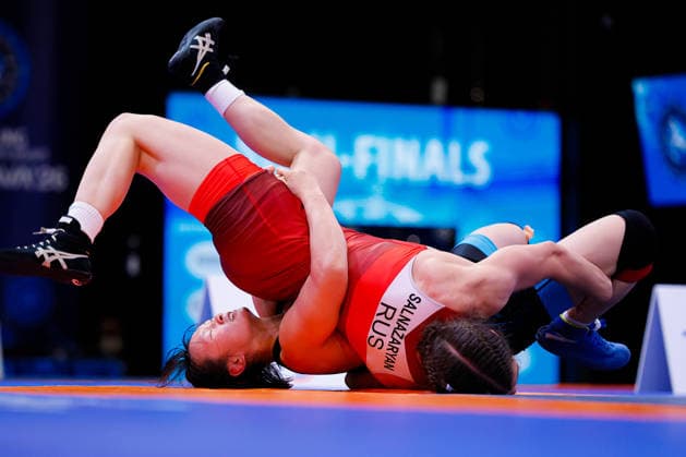 U20 World Championships 65kg WW - Margarita Salnazarian (RUS) df. Zhengwei Ma (CHN) *** U20 World Championships, 65 kg Open Weight: Margarita Salnazarian (RUS) def. Zhengwei Ma (CHN) Copyright: xKostadinxAndonovx