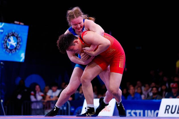U20 World Championships 76kg WW - Jingru Sun (CHN) df. Diana Titova (RUS) *** U20 World Championships, 76 kg, Women s Weight Class: Jingru Sun (CHN) defeated Diana Titova (RUS) Copyright: xKostadinxAndonovx