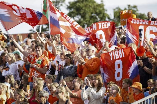 AMSTELVEEN - Orange supporters during the group stage match at the Hockey World Cup between the Netherlands and Japan at the Wagener Stadium. BAS CZERWINSKI ANP xVIxANPxSportx xxANPxIVx 565823055 originalFilename: 565823055.jpg