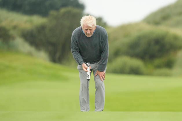 BALMEDIE, SCOTLAND - AUG 19: Gordon Strachan, former Scotland football manager lines up a putt on the 9th green during the Pro-Am at the 2026 Nexo Championship at the Trump International Golf Links, Balmedie on August 19, 2026 in Aberdeenshire, Scotland The 2026 Nexo Championship