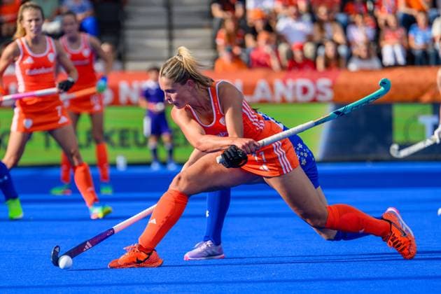 AMSTELVEEN, 19-08-2026, Wagener Stadion, FIH Hockey World Cup 2026 Women, 2026. Pien Sanders during the game Netherlands - Japan (women). Netherlands - Japan (women)  x205850805x Copyright: