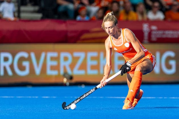 Netherlands Women v Japan Women - FIH Hockey World Cup AMSTELVEEN, NETHERLANDS - AUGUST 19: Sanne Koolen of Netherlands during the FIH Hockey World Cup match between Netherlands Women and Japan Women at Wagener Stadion on August 19, 2026 in Amstelveen, Netherlands. Amstelveen Wagener Stadion Netherlands Content not available for redistribution in The Netherlands directly or indirectly through any third parties. Copyright: xMarcelxvanxPlateringenx