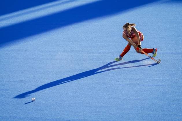 AMSTELVEEN - Lisa Post of the Netherlands during the group stage match at the Hockey World Cup between the Netherlands and Japan at the Wagener Stadium. BAS CZERWINSKI ANP xVIxANPxSportx xxANPxIVx 565826661 originalFilename: 565826661.jpg