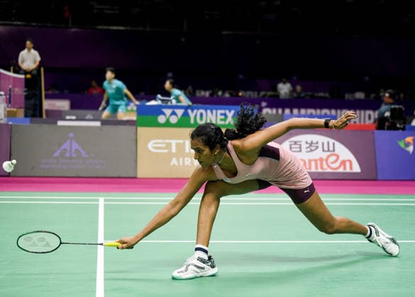 BWF World Championship, WM, Weltmeisterschaft 2026, India vs Canada, women s singles New Delhi, Aug 19 (ANI): India s PV Sindhu in action during the women s singles Round of 32 match against Canada™s Wen Yu Zhang at the BWF World Championship 2026 at Indira Gandhi Indoor Stadium, in New Delhi on Wednesday. NEW DELHI Delhi India Copyright: xANIx ANI_20260819440
