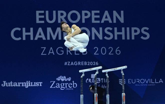 37th European Championships and 15th European Junior Championships in MenÂ s Artistic Gymnastics Timo Eder of Germany competes on the parallel bars during qualification on day 1 of the 2026 Men s Artistic Gymnastics European Championships at Arena Zagreb on August 19, 2026 in Zagreb, Croatia.  MarkoxLukunic PIXSELL