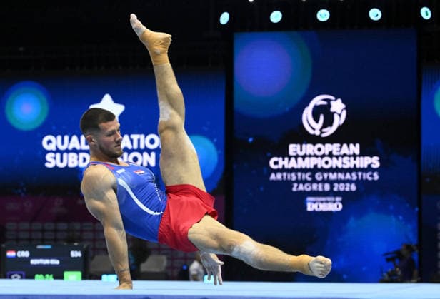 37th European Championships and 15th European Junior Championships in MenÂ s Artistic Gymnastics Ilia Kovtun of Croatia competes on the floor exercise during qualification on day 1 of the 2026 Men s Artistic Gymnastics European Championships at Arena Zagreb on August 19, 2026 in Zagreb, Croatia.  MarkoxLukunic PIXSELL