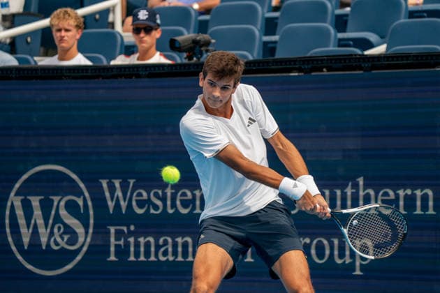 Cincinnati Open Fourth Round: Favio Cobolli Vs Rafael Jodar Rafael Jodar is seen during his fourth-round match against Favio Coboli at the Cincinnati Open in Mason, Ohio, on August 19, 2026. Mason Ohio United States  Copyright: xJasonxWhitmanx originalFilename:whitman-cincinna260819_npfRP.jpg