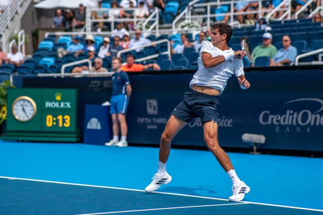 Cincinnati Open Fourth Round: Favio Cobolli Vs Rafael Jodar Rafael Jodar is seen during his fourth-round match against Favio Coboli at the Cincinnati Open in Mason, Ohio, on August 19, 2026. Mason Ohio United States  Copyright: xJasonxWhitmanx originalFilename:whitman-cincinna260819_npstC.jpg