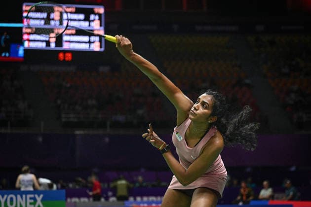 NEW DELHI, INDIA - AUGUST 19: India™s Pusarla V. Sindhu returns a shot against Canada™s Wen Yu Zhang during their women™s singles Round of 32 match on day three of the BWF World Championships 2026 at the Indira Gandhi Indoor Stadium on August 19, 2026 in New Delhi, India. (Photo by Sanchit Khanna Hindustan Times) BWF World Championships 2026