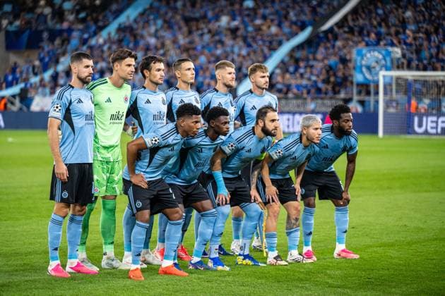 Team Sk Slovan Bratislava during Champions League qualifying playoff match, SK Slovan Bratislava - NK Celje , 19. august 2026, Tehelne pole Stadium, Bratislava, Slovakia Copyright: xMICHALxFAJT,ZOSPORTU.SKx MAJ_8733