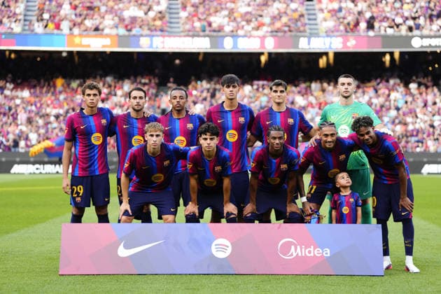 FC Barcelona, Barca v Al Ahly - Joan Gamper Trophy BARCELONA, SPAIN - AUGUST 19: Barcelona line up ahaed of the Joan Gamper Trophy pre-season friendly match between FC Barcelona and Al Ahly SC at Spotify Camp Nou on August 19, 2026 in Barcelona, Spain. Jose Hernandez Anadolu Barcelona Spain. Editorial use only. Please get in touch for any other usage.  Copyright: x2026xAnadoluxJosexHernandezx