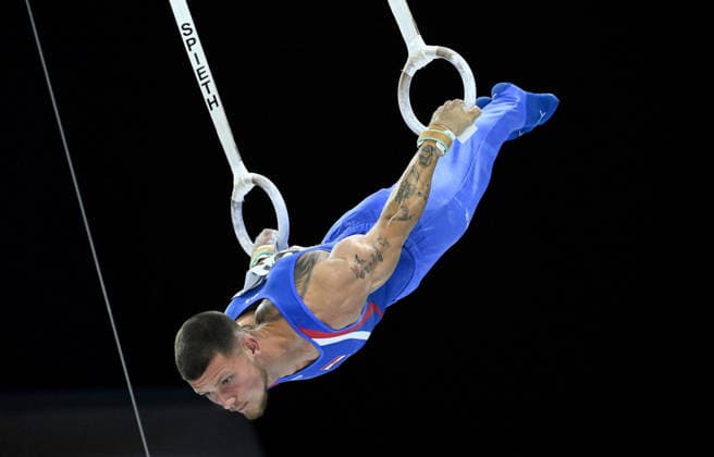 37th European Championships and 15th European Junior Championships in MenÂ s Artistic Gymnastics Illia Kovtun of Croatia competes on the rings during qualification on day 1 of the 2026 Men s Artistic Gymnastics European Championships at Arena Zagreb on August 19, 2026 in Zagreb, Croatia.  MarkoxLukunic PIXSELL