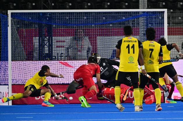RECORD DATE NOT STATED Malaysian players celebrate after scoring during a hockey game between Belgian Lions and Malaysia, the third (out of three) matches during the group stage of the men s 2026 Hockey World Cup, Saturday 30 December 1899 in Wavre. The 2026 edition of the Hockey World Cup takes place in Belgium and The Netherlands from August 15 to August 30. DIRKxWAEM  x183789167x