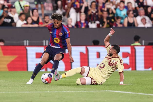 August 19, 2026, Barcelona, Barcelona, SPAIN: Lamine Yamal of FC Barcelona, Barca in action during the Joan Gamper Trophy, football match played between FC Barcelona and Al-Ahly FC at Spotify Camp Nou stadium on August 19, 2026 in Barcelona, Spain. Barcelona SPAIN - ZUMAa181 20260819_zaa_a181_066 Copyright: xJavierxBorregox