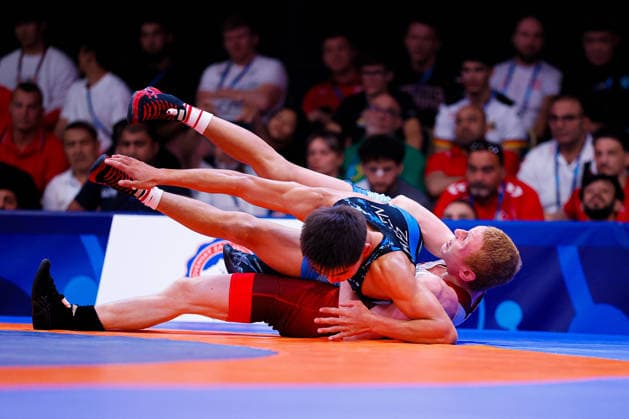 U20 World Championships 60kg GR - Ilia Paniutin (RUS) df. Marlen Rakhimovich Abdysamatov (KGZ) *** U20 World Championships, 60 kg Greco-Roman: Ilia Paniutin (RUS) defeated Marlen Rakhimovich Abdysamatov (KGZ) by fall Copyright: xKostadinxAndonovx