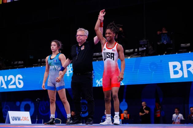 U20 World Championships 50kg WW - Morgan Nicole Turner (USA) df. Kayla Marie Batres (GUA) *** U20 World Championships, 50 kg, Women s Weight Class: Morgan Nicole Turner (USA) def. Kayla Marie Batres (GUA) Copyright: xKostadinxAndonovx