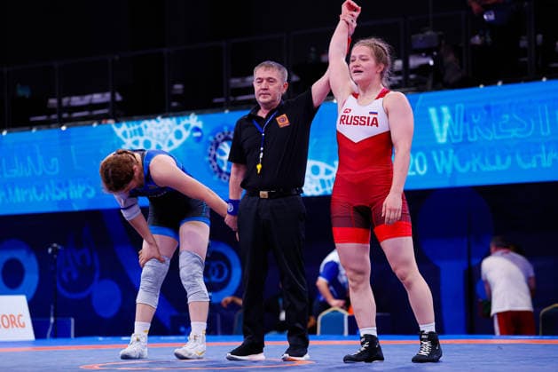 U20 World Championships 72kg WW - Liliana Kazmina (RUS) df. Zahra Karimzada (AZE) *** U20 World Championships, 72 kg Open Weight: Liliana Kazmina (RUS) defeated Zahra Karimzada (AZE) Copyright: xKostadinxAndonovx