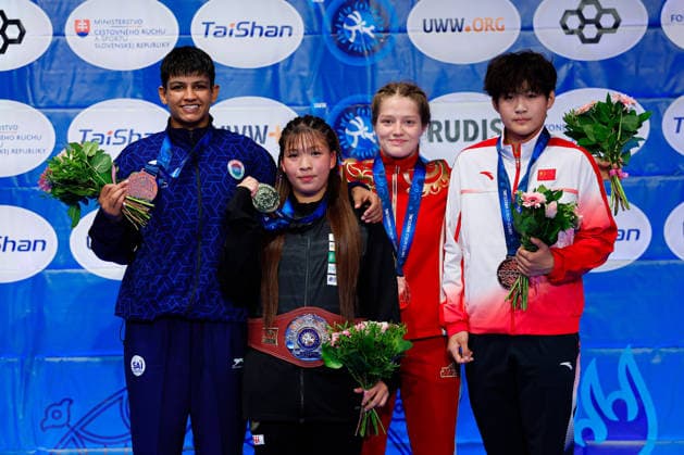 U20 World Championships Podium 72kg WW - Gold: Chisato Yoshida (JPN), Silver: Tanu Sharma (IND), Bronze: Liliana Kazmina (RUS), Wenjin Qiu (CHN) *** U20 World Championships Podium: 72 kg WW—Gold: Chisato Yoshida (JPN); Silver: Tanu Sharma (IND); Bronze: Liliana Kazmina (RUS); Wenjin Qiu (CHN) Copyright: xKostadinxAndonovx