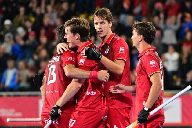 RECORD DATE NOT STATED Belgium s Tom Boon celebrates after scoring during a hockey game between Belgian Lions and Malaysia, the third (out of three) matches during the group stage of the men s 2026 Hockey World Cup, Saturday 30 December 1899 in Wavre. The 2026 edition of the Hockey World Cup takes place in Belgium and The Netherlands from August 15 to August 30. DIRKxWAEM  x183791413x