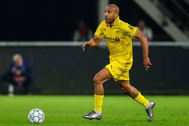 NIJMEGEN, NETHERLANDS - AUGUST 19: Haitam Aleesami of FK Bodo Glimt dribbles with the ball during the UEFA Champions League 2026 27 play-offs first leg match between N.E.C. Nijmegen and FK Bodo Glimt at Goffertstadion on August 19, 2026 in Nijmegen, Netherlands.  Copyright: xRenexNijhuis MBxMediax