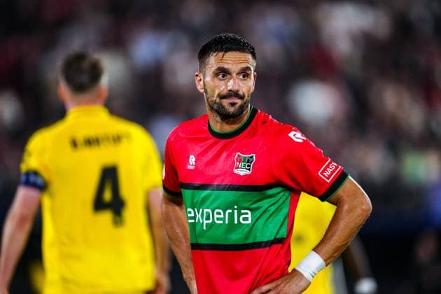 NIJMEGEN , 19-08-2026 , Stadium De Goffert , season 2026 2027 , UEFA Champions League play-offs 1st leg football , match between NEC Nijmegen and Bodo Glimt , picture shows NEC player Dusan Tadic NEC - Bodo Glimt  x205855697x Copyright: