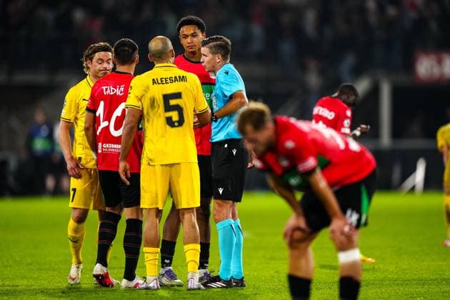 NIJMEGEN , 19-08-2026 , Stadium De Goffert , season 2026 2027 , UEFA Champions League play-offs 1st leg football , match between NEC Nijmegen and Bodo Glimt , picture shows Referee Francois Letexier NEC - Bodo Glimt  x205855863x Copyright: