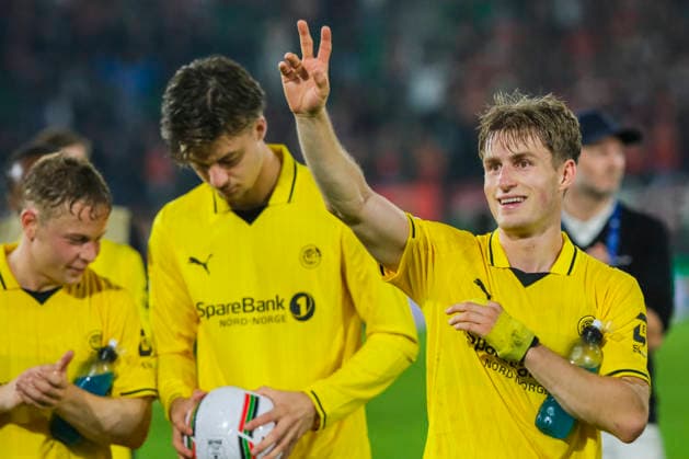 Champions League-kvalifisering, playoff: NEC Nijmegen - Bodo Glimt Nijmegen 20260819. Bodo Glimts Fredrik Sjovold etter playoff-kampen i Champions League-kvalifiseringen mellom mellom NEC Nijmegen og Bodo Glimt pa Goffertstadion. Foto: Patrick Post NTB Nijmegen Nederland EDITORIAL USE ONLY. RESTRICTED USE FOR BETTING COMPANIES Ref:_SPOGbZEhB-Alcw.jpg *** Champions League Qualifying, Playoff: NEC Nijmegen vs. Bodo Glimt, Nijmegen, August 19, 2026. Bodo Glimt’s Fredrik Sjovold after the Champions League qualifying playoff match between NEC Nijmegen and Bodo Glimt at Goffert Stadium. Photo by Patrick Post, NTB, Nijmegen, Netherlands. EDITORIAL USE ONLY RESTRICTED USE FOR BETTING COMPANIES  Copyright: xPatrickxPostx xNTBx