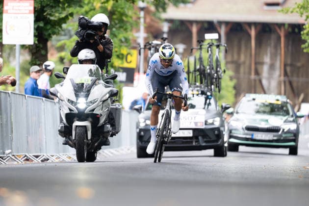 Lidl Deutschland Tour, Prolog, 19.08.2026 Nelson Oliveira (POR, MOVISTAR TEAM) Bad Orb Germany *** Lidl Germany Tour, Prolog, August 19, 2026 Nelson Oliveira (POR), MOVISTAR TEAM, Bad Orb, Germany Copyright: xCarlaxHilgerx