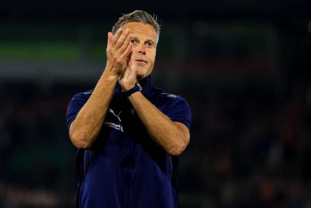 NIJMEGEN, NETHERLANDS - AUGUST 19: FK Bodo Glimt head coach Kjetil Knutsen applauds the fans after the UEFA Champions League 2026 27 play-offs first leg match between N.E.C. Nijmegen and FK Bodo Glimt at Goffertstadion on August 19, 2026 in Nijmegen, Netherlands.  Copyright: xRenexNijhuis MBxMediax