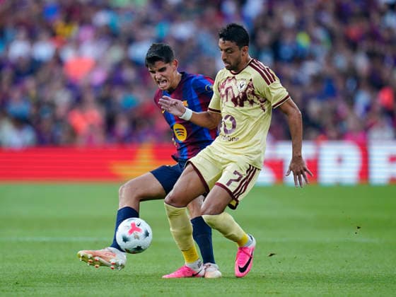 ESP: FC Barcelona, Barca - Al Ahly FC. Joan Gamper Trophy. Taher Mohamed of Al Ahly and Gerard Martin of FC Barcelona during the Joan Gamper Trophy match between FC Barcelona and Al Ahly FC played at Spotify Camp Nou Stadium on 19 Aug 2026 in Barcelona, Spain. kpng Copyright: xSergioxRuizx xPRESSINPHOTOx PS_2627_BAR_AHL_044