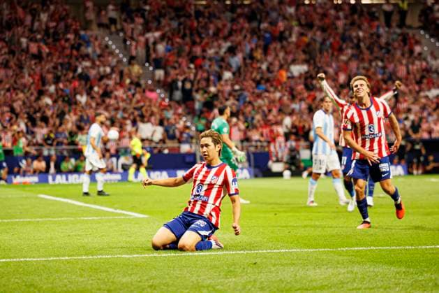 August 19, 2026, Madrid, Spain: Lee Kang-in (Atletico de Madrid) seen in action celebrating after scoring goal during LaLiga EA SPORTS 26 27 game between teams of Atletico de Madrid and Malaga CF in Madrid, Spain - 19 Aug 2026.Atlo tico de Madrid opened their LaLiga campaign with a 2-0 victory over MoÂ¡laga at the Metropolitano. Second-half substitutes Kang-in Lee and oÂlex Baena scored spectacular goals in the 70th and 85th minutes respectively, securing all three points for Diego SimeoneÃ¢â‚¬â ¢s side after a closely contested match. Final score 2:0 Madrid Spain - ZUMAs197 20260819_aaa_s197_071 Copyright: xMaciejxRogowskix