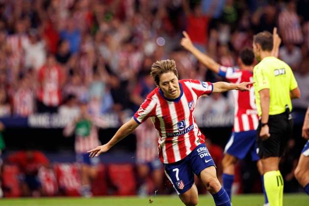 Atletico Madrid Vs Malaga CF in Madrid, Spain - 19 AUG 2026. Lee Kang-in of Atletico Madrid seen celebrating during LaLiga EA Sports match between Atletico Madrid and Malaga CF at Metropolitano stadium. Final Score; Atletico Madrid 2: 0 Malaga CF. Madrid Spain Copyright: xMaciejxRogowskix xSOPAxImagesx Maciej-Rogowski-1443053