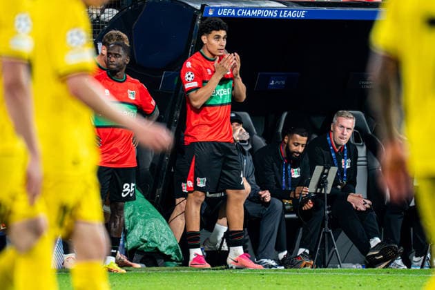 2026-08-19 NEC Nijmegen v FK Bodo Glimt - UEFA Champions League 2026 27 Play-Offs First Leg NIJMEGEN, NETHERLANDS - AUGUST 19: Adam Tahaui of NEC Nijmegen gets ready to play during the UEFA Champions League 2026 27 Play-Offs First Leg match between NEC Nijmegen and FK Bodo Glimt at Goffertstadium on August 19, 2026 in Nijmegen, Netherlands. (Photo by Gabriel Calvino Alonso BSR Agency) Nijmegen Netherlands Content not available for redistribution in The Netherlands directly or indirectly through any third parties. Copyright: xBSRxAgencyx