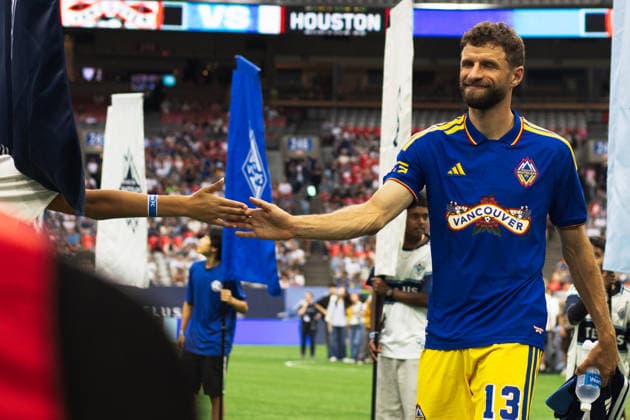 Thomas Müller seen during MLS, Fussball Herren, USA game between teams of Vancouver Whitecaps and Houston Dynamo FC (Gael Amador Ball Raw Images) Vancouver BC Place Canada Copyright: xGaelxAmadorx Whitecaps_VS_Houston0018